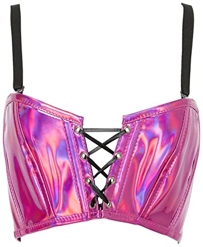 Daisy corsets Damen Fuchsia Holo Bustier-Top mit Schnürung Korsett, Medium von Daisy Corsets