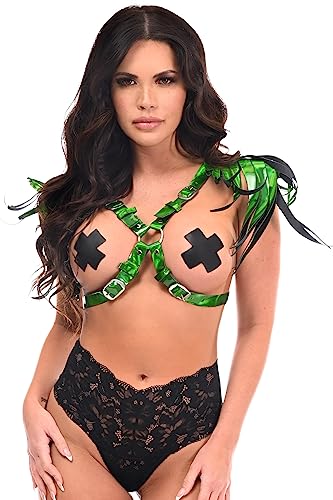 Daisy corsets Damen Green Holo Schulter Fransen Body Harness, Grün , Einheitsgröße von Daisy Corsets