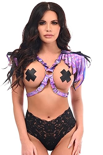 Daisy corsets Damen Lavendel Holo Schulter Fransen Body Harness, Lavendel, Einheitsgröße von Daisy Corsets