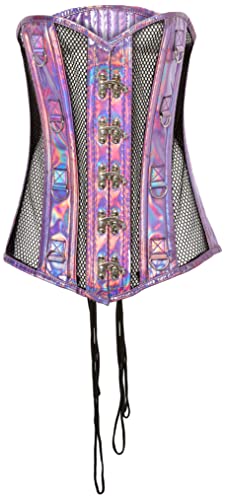 Daisy corsets Damen Rainbow Gold Holo Lace Up Bustier Top Korsett, X-Large von Daisy Corsets