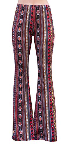 Daisy Del Sol Hohe Taille, bequeme Stretch-Boho-Stil, 70er-Jahre-Glocke, passend für ausgestellte Lounge-Yogahosen, Rot/Gelb, XX-Large von Daisy Del Sol