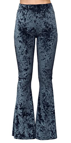 Daisy Del Sol Pannesamt, hohe Taille, bequem, weich, Stretch, 70er-Jahre, Yoga, Loungewear, Schlaghose, Schlaghose, Indigo/Mandala-Traum, M von Daisy Del Sol