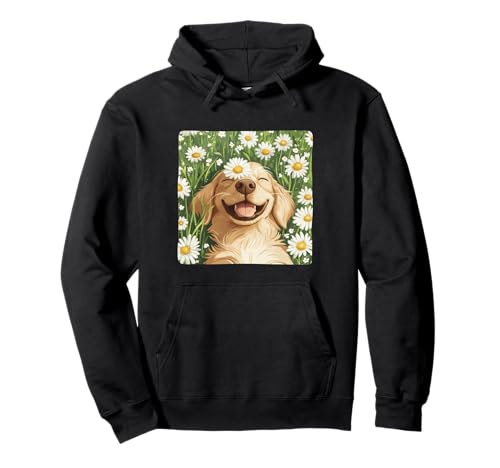 Schöne Gänseblümchenwiese mit Hund für Erwachsene und Kinder Pullover Hoodie von Daisy Dog