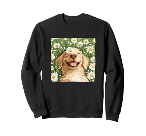 Schöne Gänseblümchenwiese mit Hund für Erwachsene und Kinder Sweatshirt von Daisy Dog