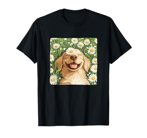 Schöne Gänseblümchenwiese mit Hund für Erwachsene und Kinder T-Shirt von Daisy Dog