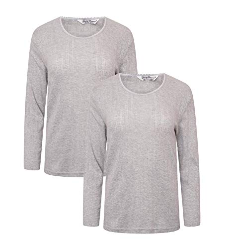 Daisy Dreamer Damen Thermo-Langarmshirt für den Winter, warm, 2 Stück, Grau-meliert, 44-46 von Daisy Dreamer