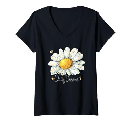 Damen Lustiger Wiesentraum mit Gänseblümchen Kostüm T-Shirt mit V-Ausschnitt von Daisy Dreams Outfit