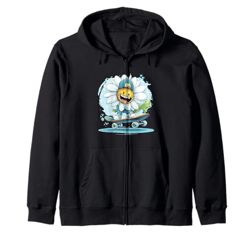 Erstaunliche Skateboard-Grafik mit Gänseblümchen-Motiv für Jungen und Mädchen Kapuzenjacke von Daisy Skateboard Outfit