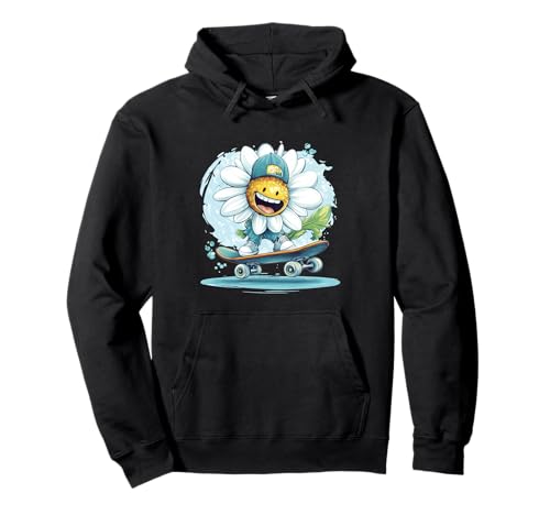 Erstaunliche Skateboard-Grafik mit Gänseblümchen-Motiv für Jungen und Mädchen Pullover Hoodie von Daisy Skateboard Outfit