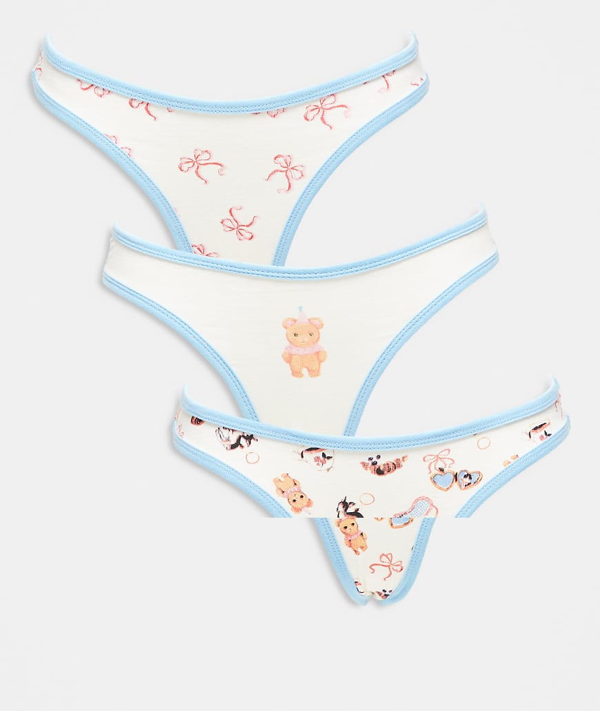 Daisy Street - 3er-Pack Slips mit Bären- und Schleifenprint-Bunt Daisy Street - 3er-Pack Slips mit Bären- und Schleifenprint-Bunt von Daisy Street