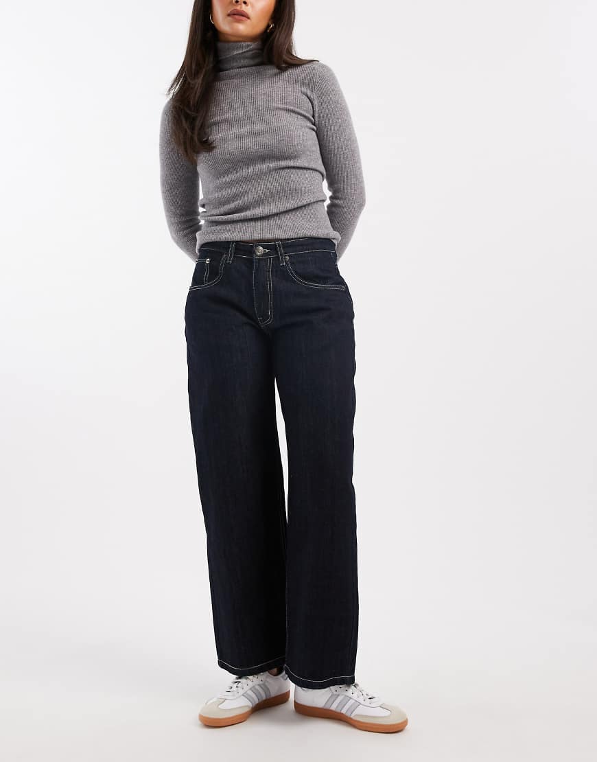 Daisy Street - Ava - Boyfriend-Jeans in Indigoblau mit niedrigem Bund von Daisy Street