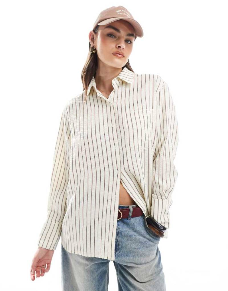 Daisy Street - Oversize-Hemdbluse mit bunten Streifen von Daisy Street