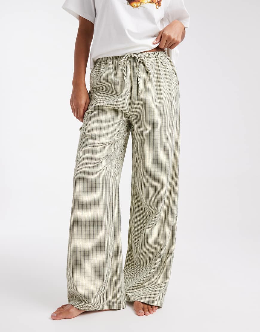 Daisy Street - Pyjama-Schlupfhose in grün kariert von Daisy Street