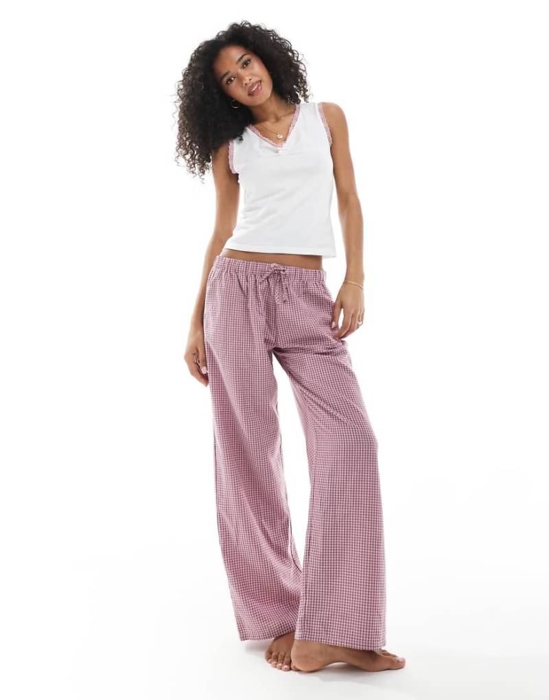 Daisy Street - Pyjama aus Oberteil und Hose mit rosa Vichy-Karos-Bunt von Daisy Street