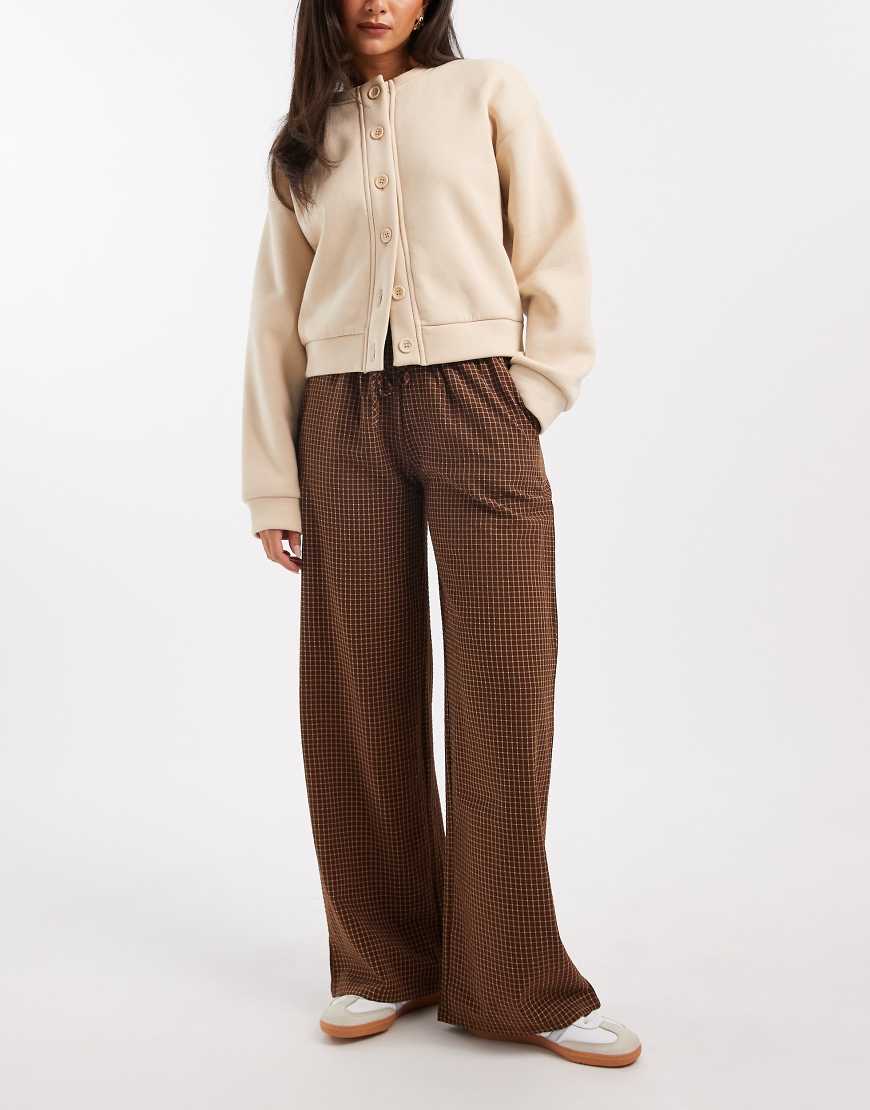 Daisy Street - Schlupfhose in kariertem Rostrot mit Tunnelzug-Brown von Daisy Street