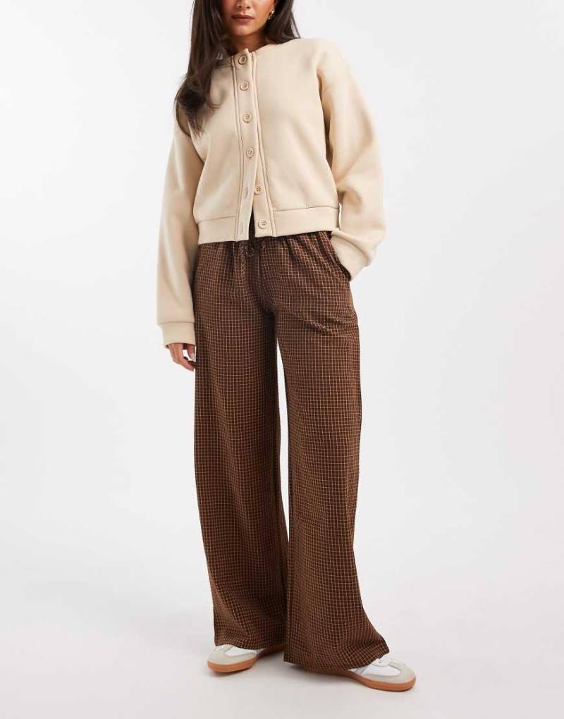 Daisy Street - Schlupfhose in kariertem Rostrot mit Tunnelzug-Brown von Daisy Street