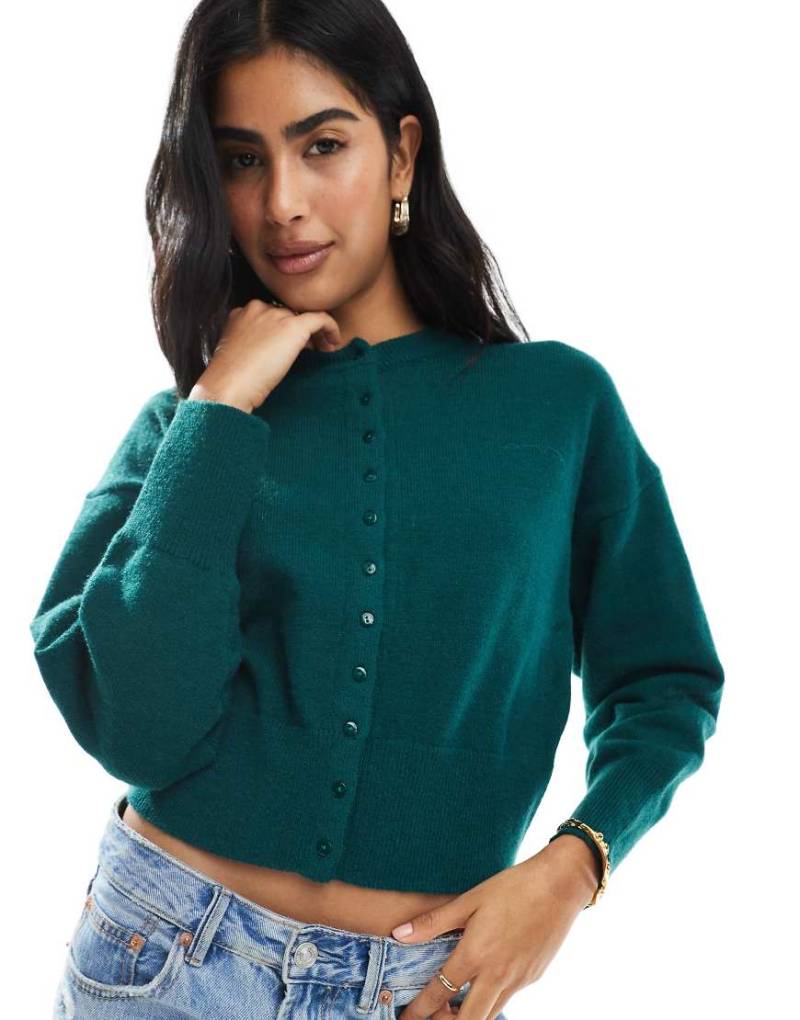 Daisy Street - Taillierte Strickjacke in Grün von Daisy Street