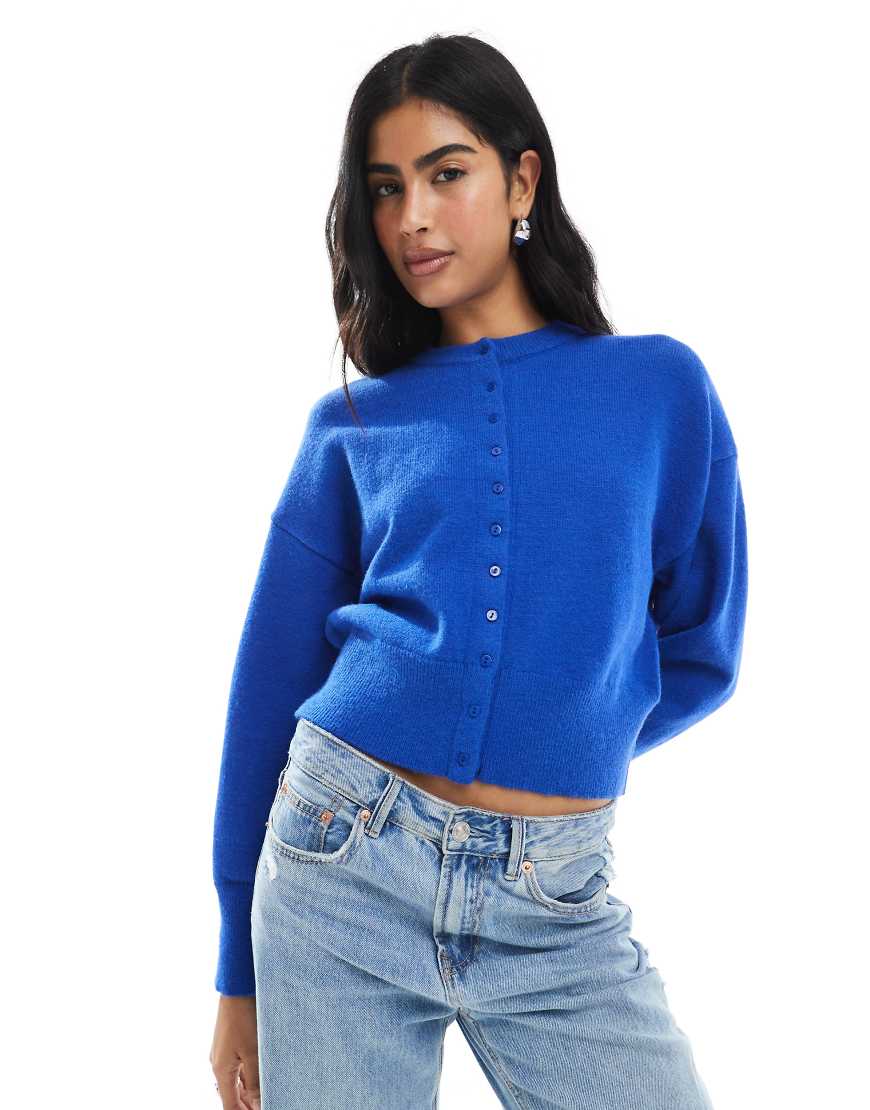 Daisy Street - Taillierte Strickjacke in Kobaltblau von Daisy Street