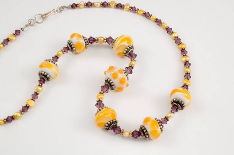 Gelbe Und Violette Collier Glaskunst Swarovski Gelbe Und Violette Collier Glaskunst Swarovski von DaisyCatJewelry