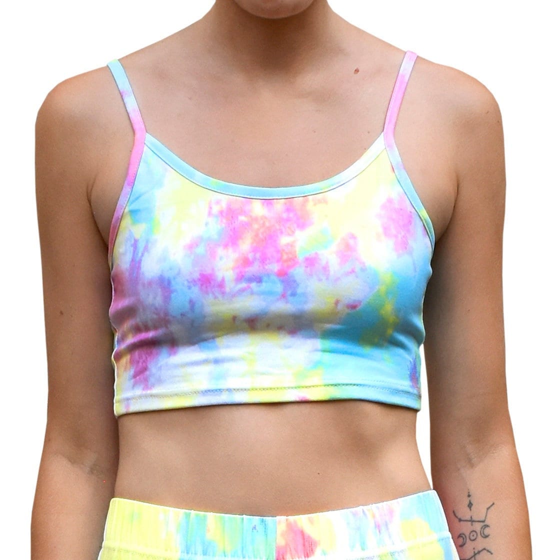 Regenbogen Pastell Tie Dye Abgeschnitten Tank Spaghetti-Träger Cami Mix N Match Crop Top von DaisyDelSolDesigns