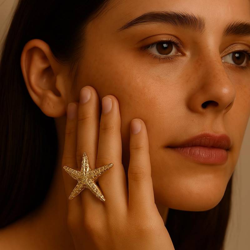 Gold Seestern Statement Ring - Ozean-Inspirierter Schmuck, Strandurlaub Ring, Geschenk Für Sie, Sommer Accessoire Gold Seestern Statement Ring - Ozean-Inspirierter Schmuck, Strandurlaub Ring, Geschenk Für Sie, Sommer Accessoire von DaisyDropJewelry