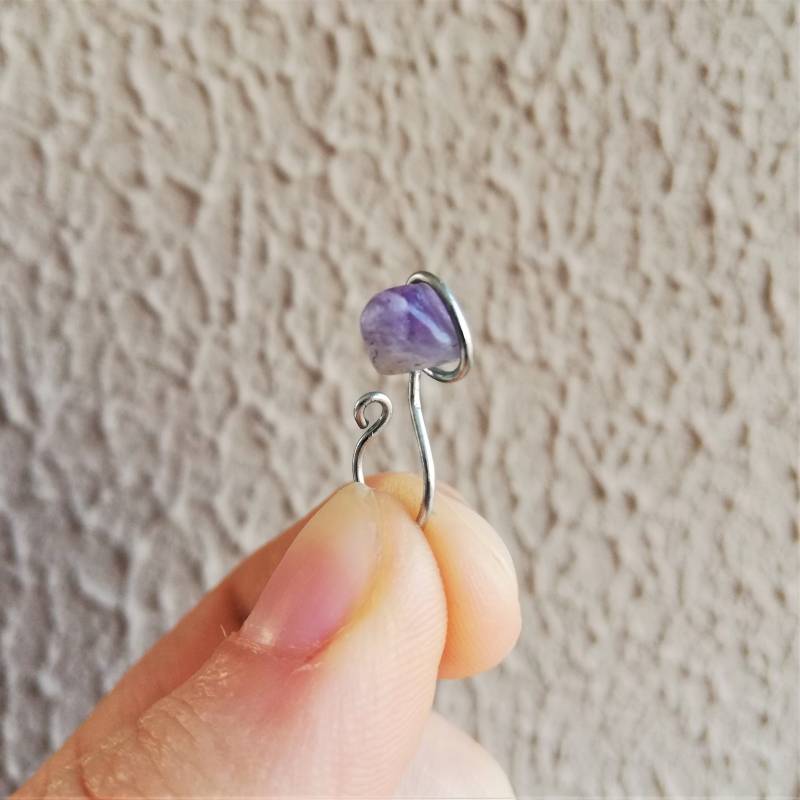 3 Nase Cuff Set Edelstein Nasenmanschette Verstellbare Nasenmanschetten Kristall Faux Manschetten Nasenring Nase Hoop Gefälschter Amethyst Türkis von DaisyJewelryCraft