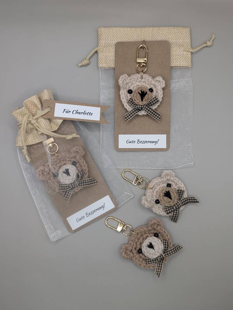 Gute Besserung - Teddy Anhänger Genesungsgeschenk Bei Krankheit Erkältung Krankenhaus Knochenbruch Grippe Krank von DaisyKreationen