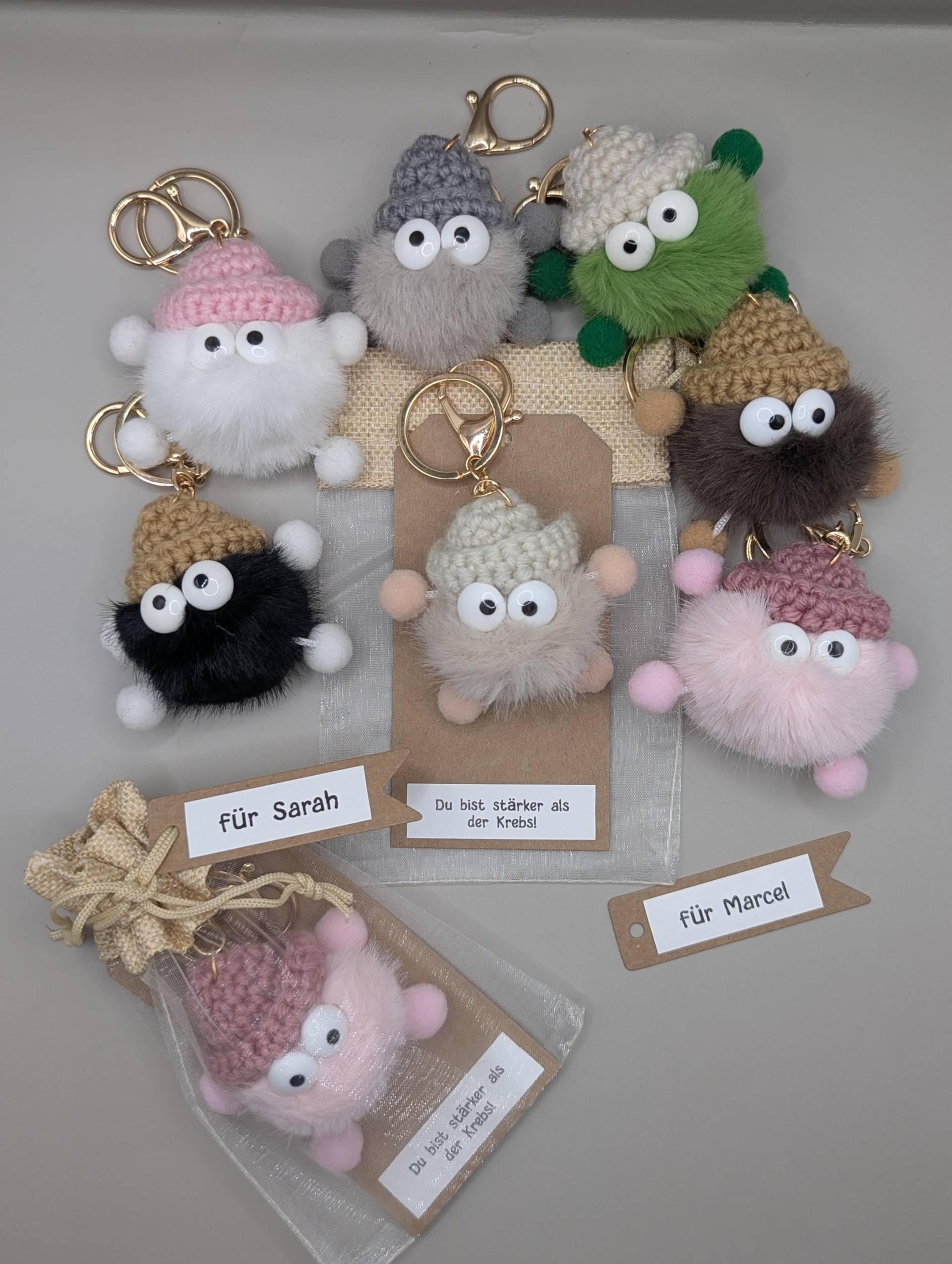 Mutmonster Trostspender Krebs Chemo | Geschenk Hoffnung & Mut Du Bist Stärker Als Der Liebevoll Verpackt Mit Namensanhänger von DaisyKreationen