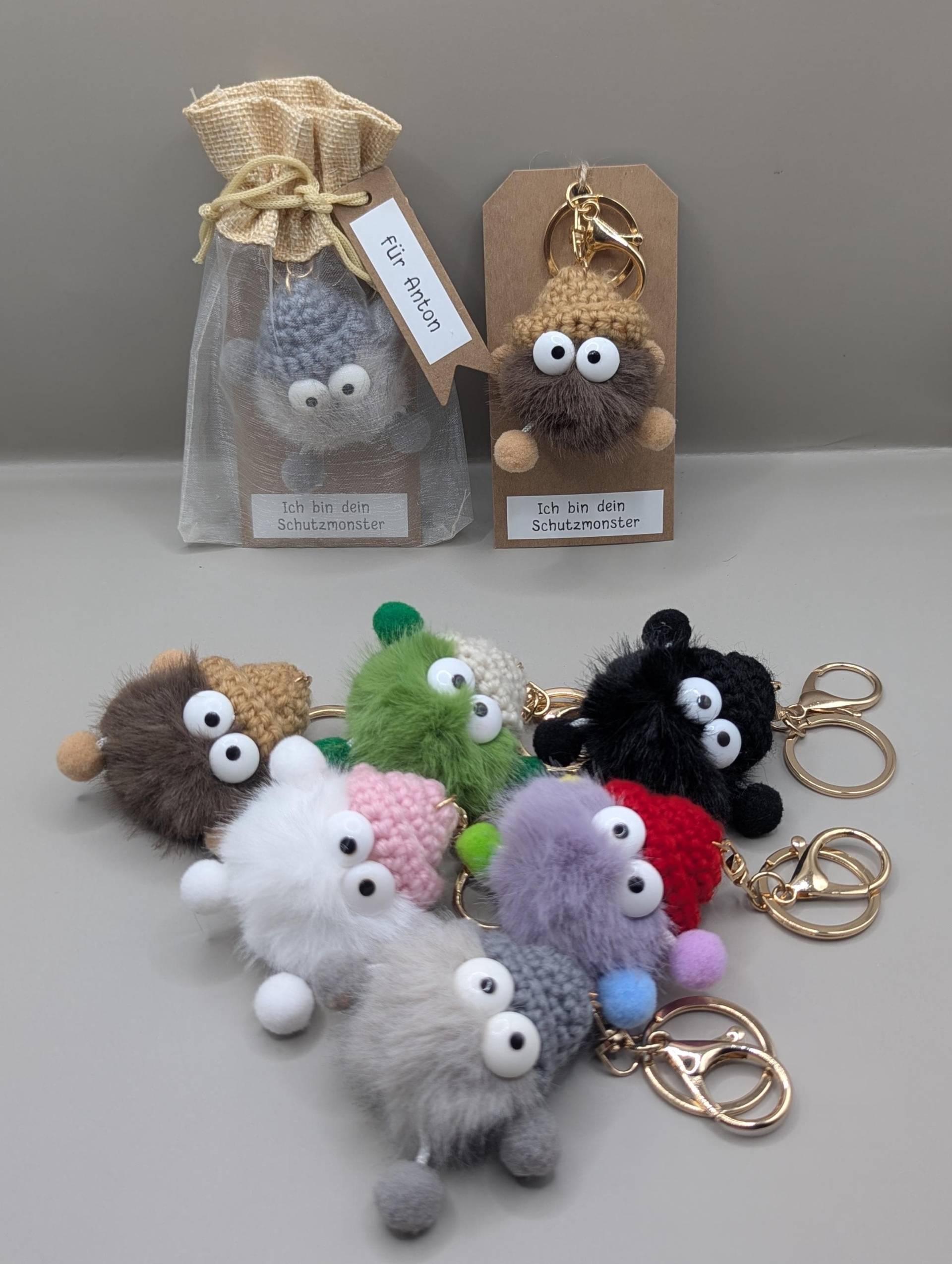 Schutzmonster Anhänger | Glücksbringer & Mutmacher Personalisiert Geschenk Für Kinder Und Erwachsene Handgemacht Beschützer Ängste von DaisyKreationen