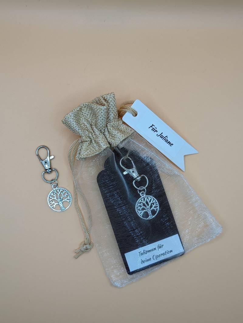 Talisman Operation Lebensbaum Silber Personalisiert Op Genesung Schutzengel Glücksbringer Schlüsselanhänger Anhänger von DaisyKreationen