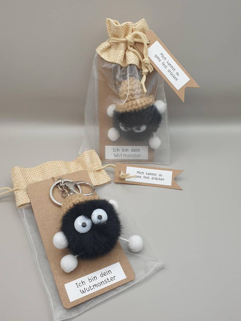 Wutmonster Schwarz Anhänger Ärger Wut Trauer Aggression Traurigkeit Kuscheltier Schule Geschenk Kinder Schulbegleiter Kindergarten Arbeit von DaisyKreationen