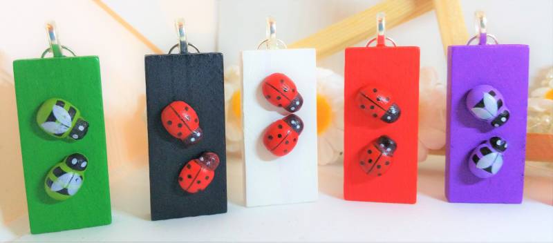 Anhänger Aus Holz, Rechteck Anhänger, Marienkäfer Halskette, Geschenk, Kette von DaisyLinksDesigns