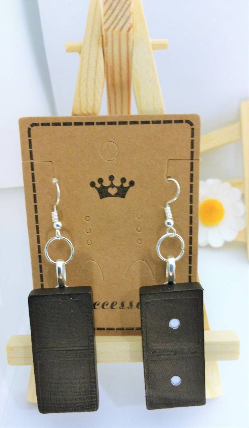 Domino-Schmuck, Schwarze Domino Ohrringe, Schwarz, Schwarz Schmuck Neuheit Geschenk, Retro Vintage Ohrringe von DaisyLinksDesigns