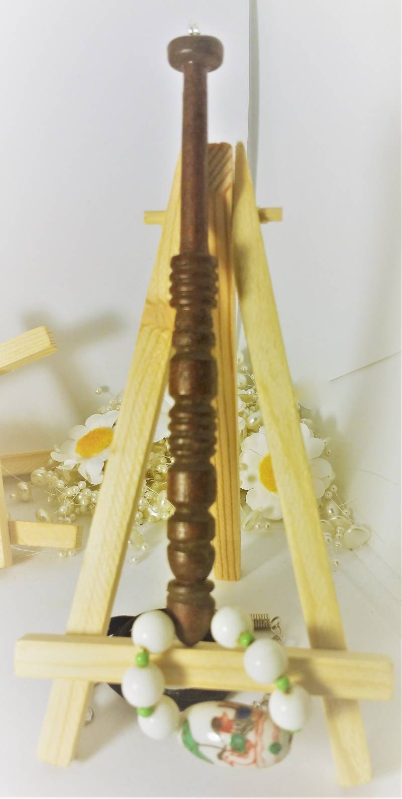 Spule Anhänger, Halskette, Anhänger Aus Holz, Vintage Vintage-Kette, Spitze 5. Jahrestag von DaisyLinksDesigns