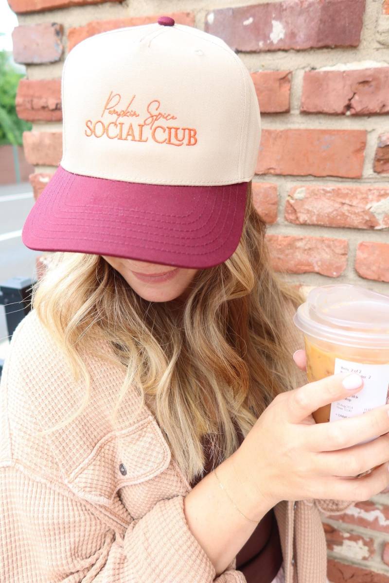 Bestickter Trucker Hat | Pumpkin Spice Social Club Fernlastfahrer-Hut Herbst Cap Bestickte Baseballkappe Hut Bestickter Trucker Hat | Pumpkin Spice Social Club Fernlastfahrer-Hut Herbst Cap Bestickte Baseballkappe Hut von DaisyScottDesigns