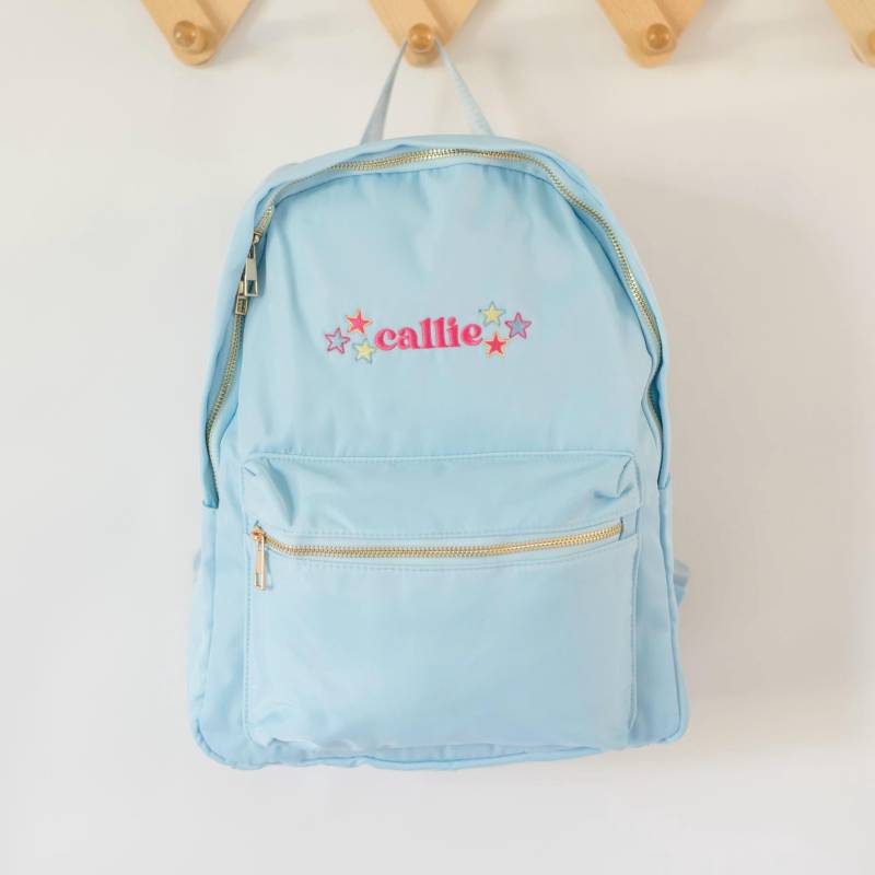 Individuell Bestickter Rucksack | Personalisierter Gestickter Name Monogramm Zurück Zu Schultasche Kinder Applikation Symbole von DaisyScottDesigns
