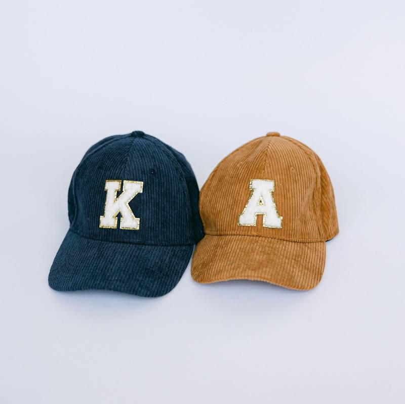 Personalisierte Cord Baseballmütze | Vintage Verstellbarer Hut Chenille Patch Baseballkappe Benutzerdefinierte Cord-Hut Cap Mit Aufnäher von DaisyScottDesigns