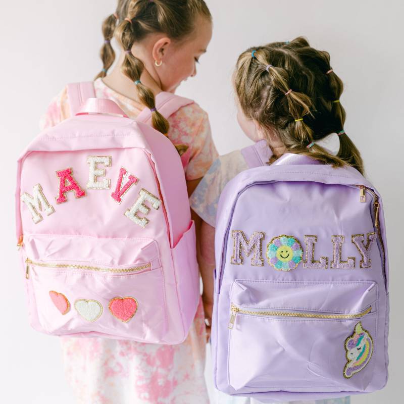 Personalisierter Nylon Rucksack | Anpassbare Chenille Patch Tasche Kinder Zurück Zu Schultasche Personalisiertes Geschenk Custom Patches Personalisierter Nylon Rucksack | Anpassbare Chenille Patch Tasche Kinder Zurück Zu Schultasche Personalisiertes Geschenk Custom Patches von DaisyScottDesigns