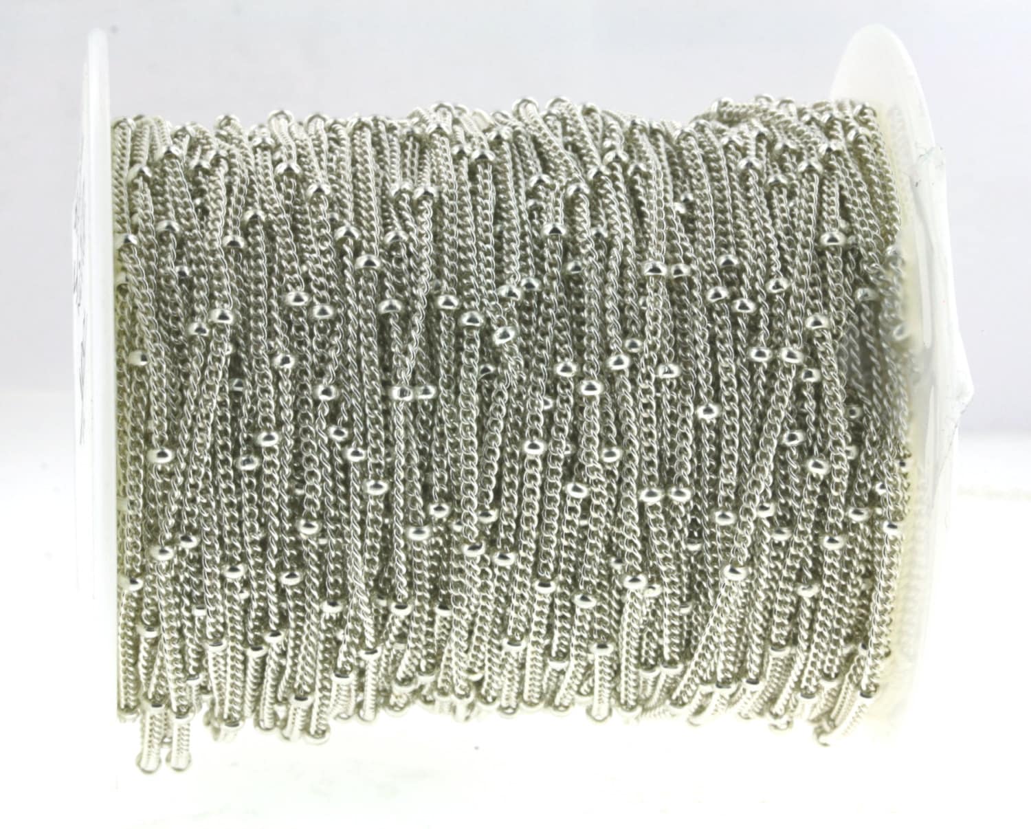 2 Mm Perlen 1 Bordstein Sterling Silber Saturn/Satelliten Perlenkette - Pro Filmmaterial -Ab cm Preis von DaisyTreasures