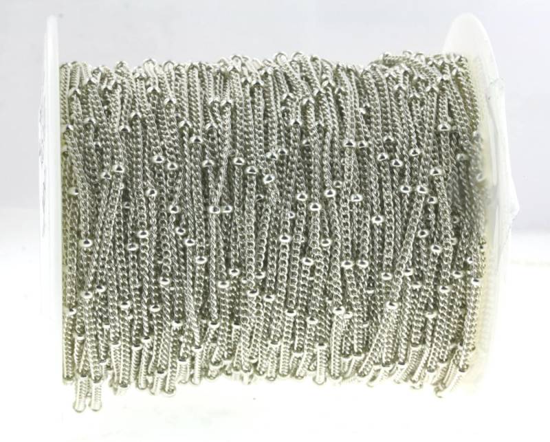 2 Mm Perlen 1 Bordstein Sterling Silber Saturn/Satelliten Perlenkette - Pro Filmmaterial -Ab cm Preis von DaisyTreasures