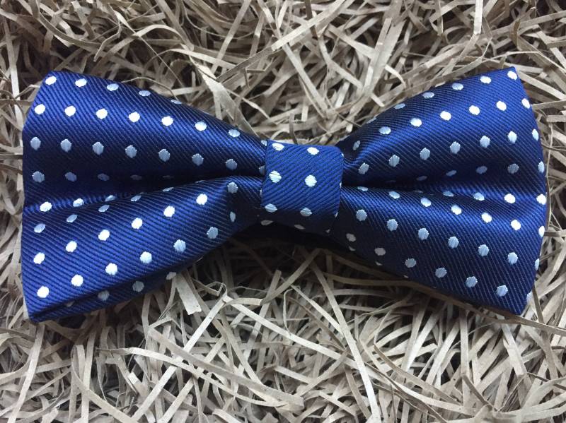 Blaue Fliege Mit Punkten Verstellbares Halsband von DaisyandOakStudio