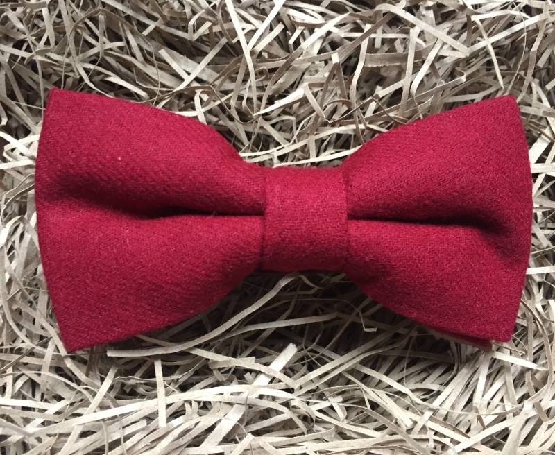 Burgunderrote Fliege Wolle Vintage Stil Hochzeit von DaisyandOakStudio