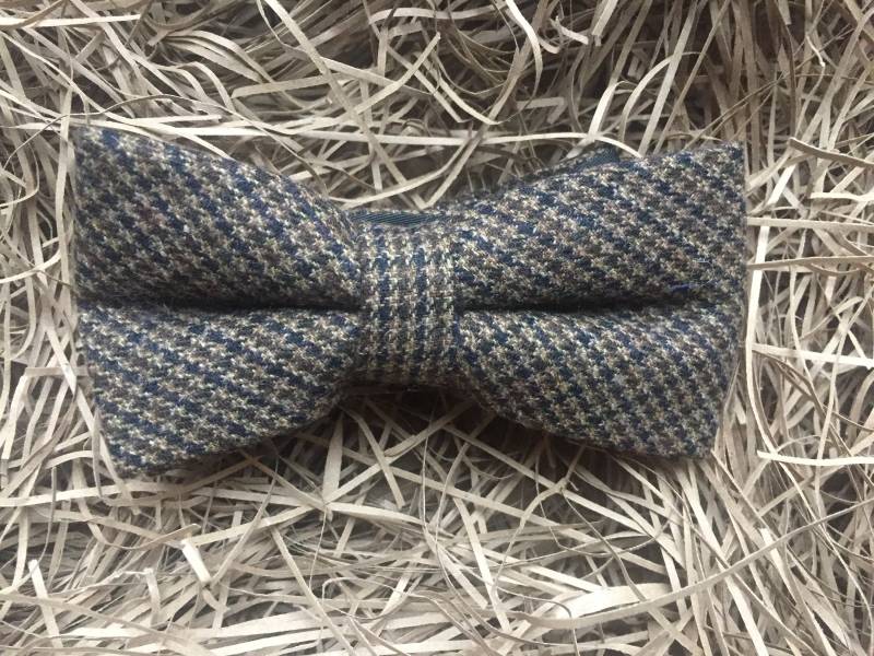 Braune Hahnentritt-Fliege Aus Wolle Im Vintage-stil, Fertig Gebunden von DaisyandOakStudio