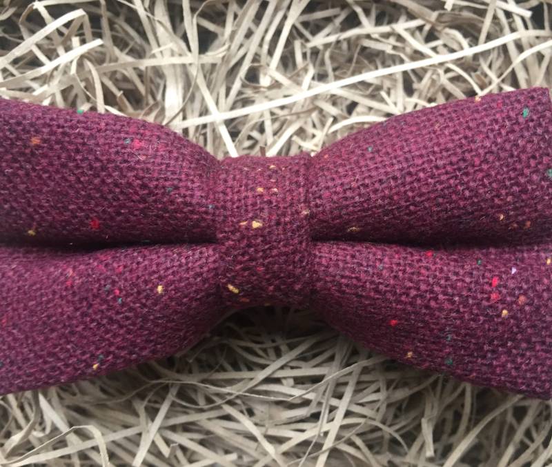 Melierte Weinrote Fliege Aus Wolle Hochzeit Trauzeuge Herren Geschenk von DaisyandOakStudio