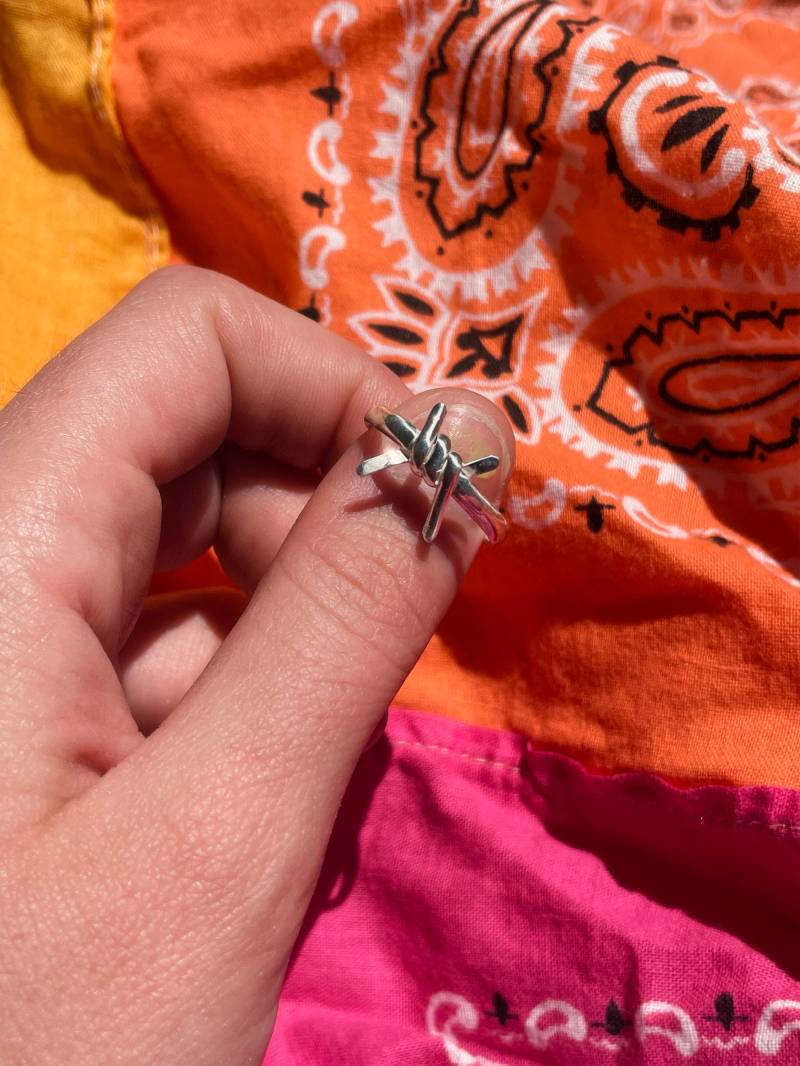 stacheldraht Silber Ring von DaisychainMetalwork