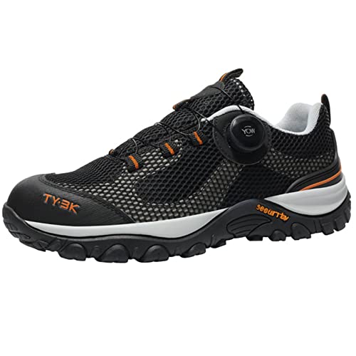 Dajingkj Arbeitsschuhe Damen Sicherheitsschuhe Damen Leicht Trends Drehknopf Turnschuhe Safety Shoes for Men Sommer Atmungsaktiv Stahlkappenschuhe von Dajingkj