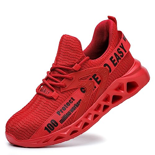 Dajingkj Arbeitsschuhe Damen Sicherheitsschuhe Leicht Aufprall- und Pannensichere Stahlkappe Turnschuhe für Frauen rutschfeste Wanderschuhe Stahlkappenschuhe von Dajingkj