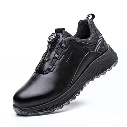 Dajingkj Arbeitsschuhe Herren Leicht Mode-Knöpfe Sicherheitsschuhe Damen Schwarz Wasserdicht 6KV Elektrikerschuhe Isolierte Schuhe mit Reflektorstreifen von Dajingkj