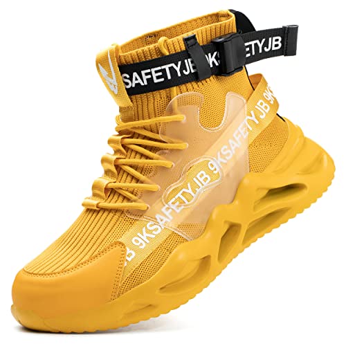 Dajingkj Arbeitsschuhe Herren Sicherheitsschuhe Herren Leichte Stahlkappenschuhe Mode High Top Atmungsaktive Sneakers von Dajingkj