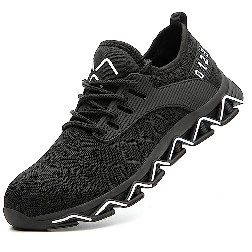 Dajingkj Arbeitsschuhe Herren Sicherheitsschuhe Leicht Stahlzehe Turnschuhe für Männer Industrielle Konstruktion Puncture Proof Stahlkappenschuhe Casual Wandern Schuhe von Dajingkj